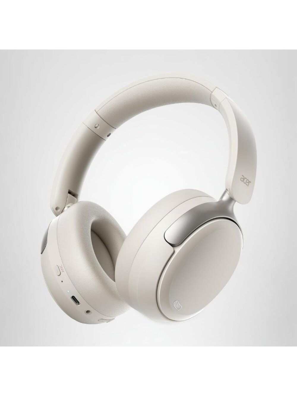 Noise Cancelling Over-Ear Headphones, 60H Battery Life, Stylish White Design